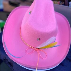 Pink cow girl hat